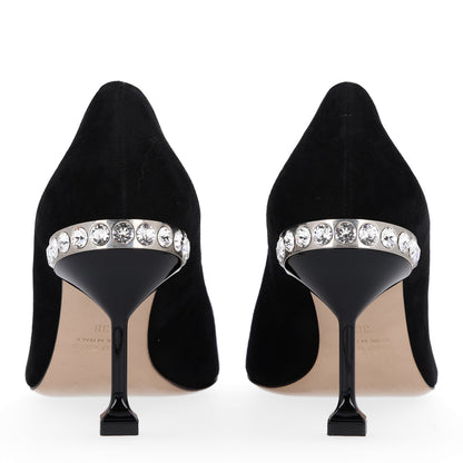 Miu Miu Suede Crystal Pumps 37 Black 6 of 9