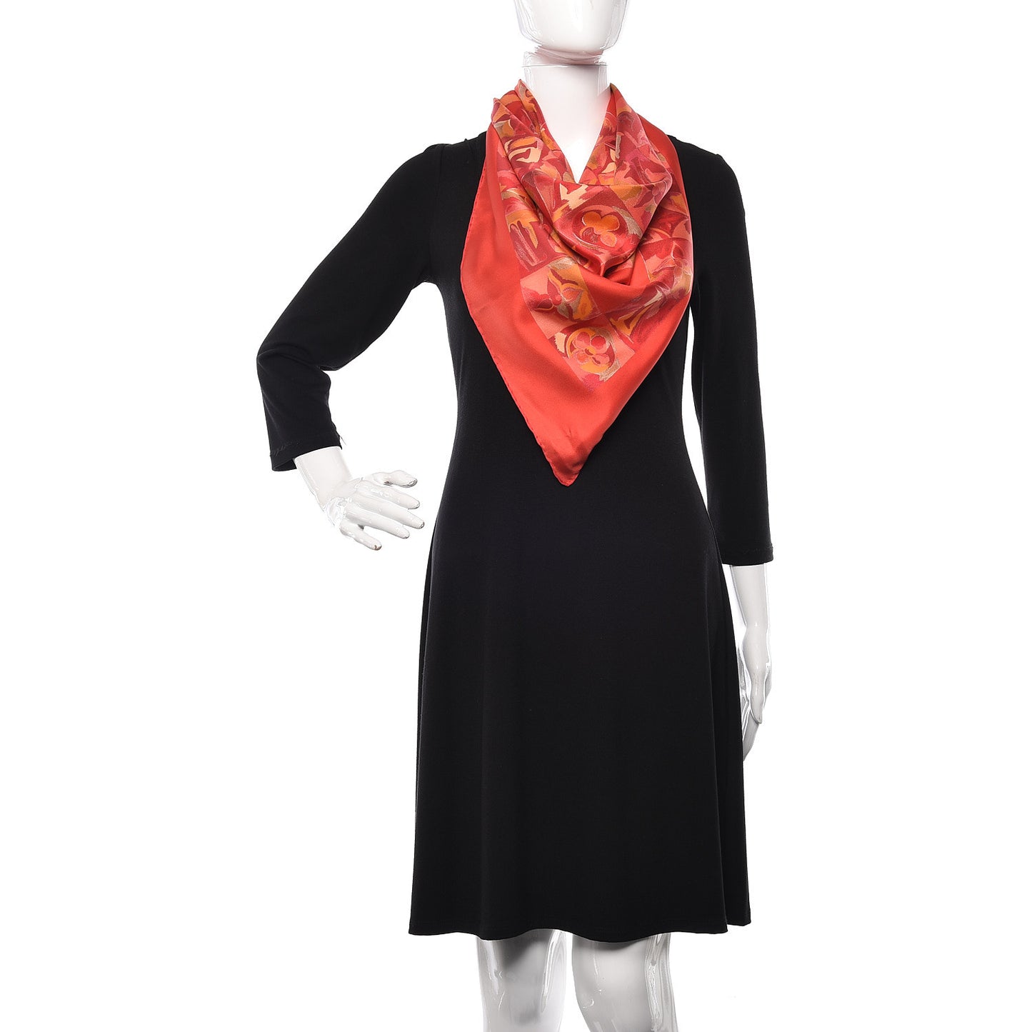 Silk Au Fil De Temps Square Scarf Red