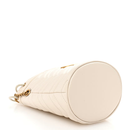Gucci Calfskin Matelasse Mini GG Marmont 2.0 Bucket Bag White 4 of 10