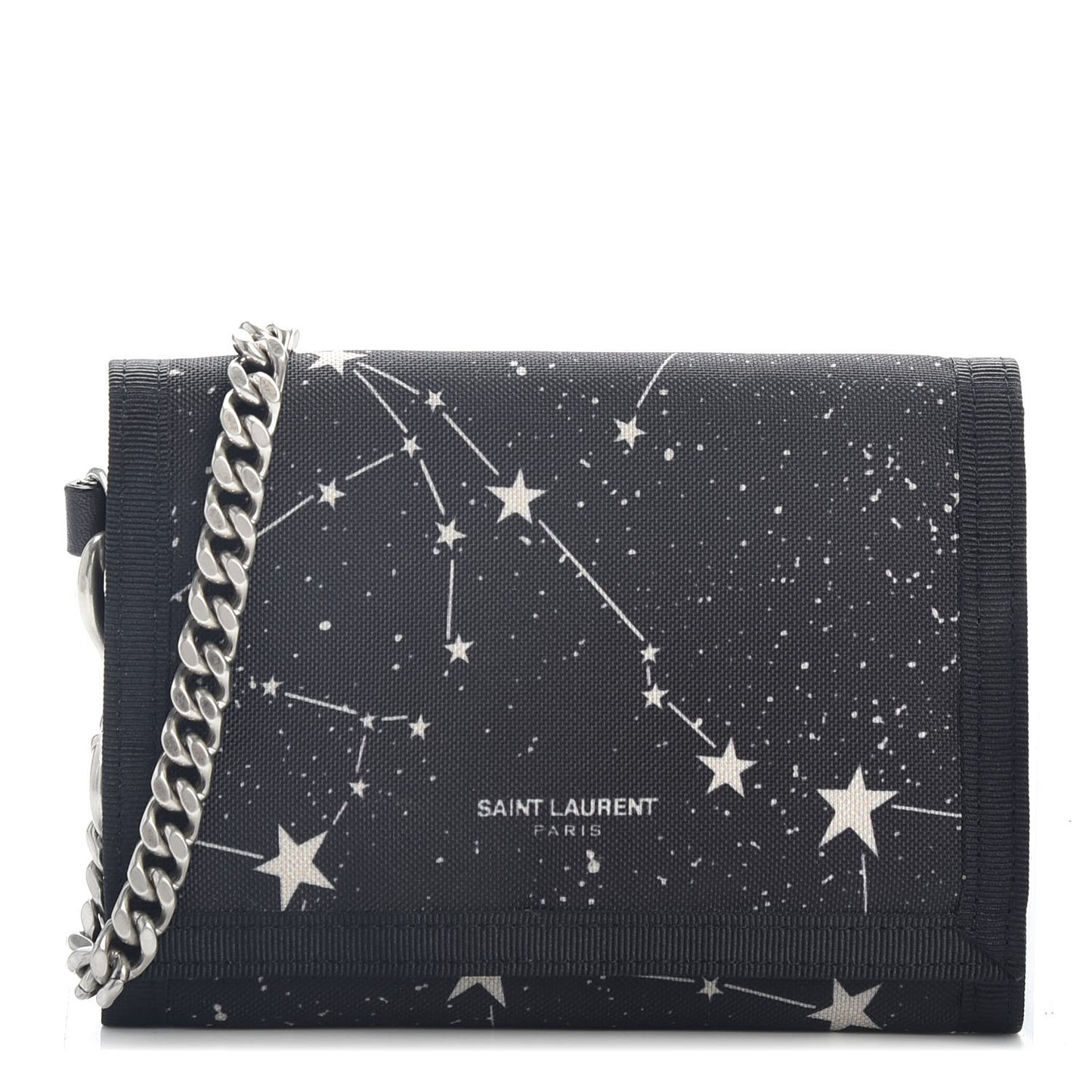 Nylon Constellation Print Tiny Buffalo Wallet Black