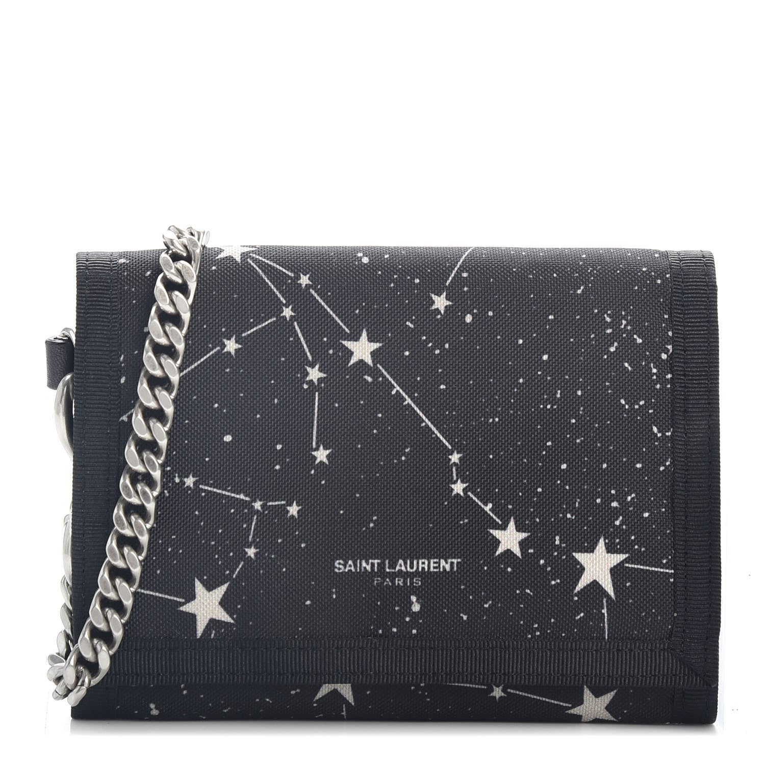 Saint Laurent Nylon Constellation Print Tiny Buffalo Wallet Black 1 of 4