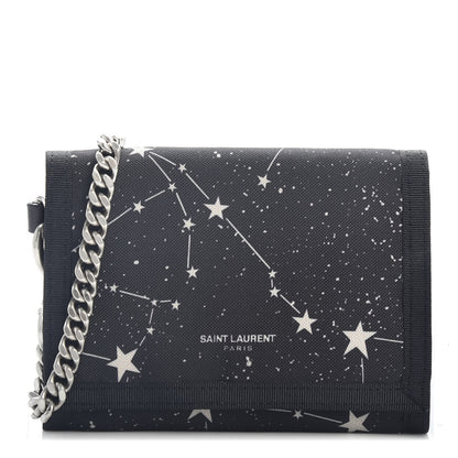 Saint Laurent Nylon Constellation Print Tiny Buffalo Wallet Black 1 of 4