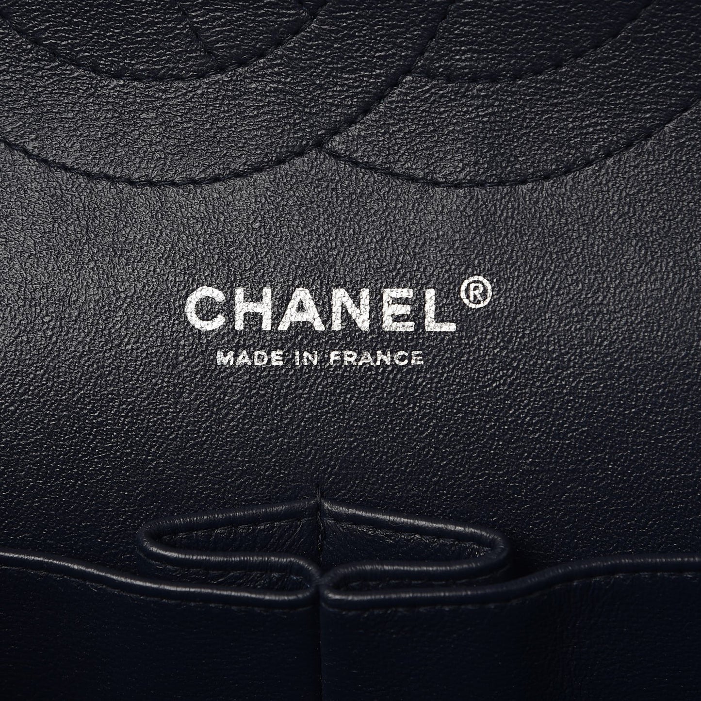 Lambskin Quilted Jumbo Double Flap Navy