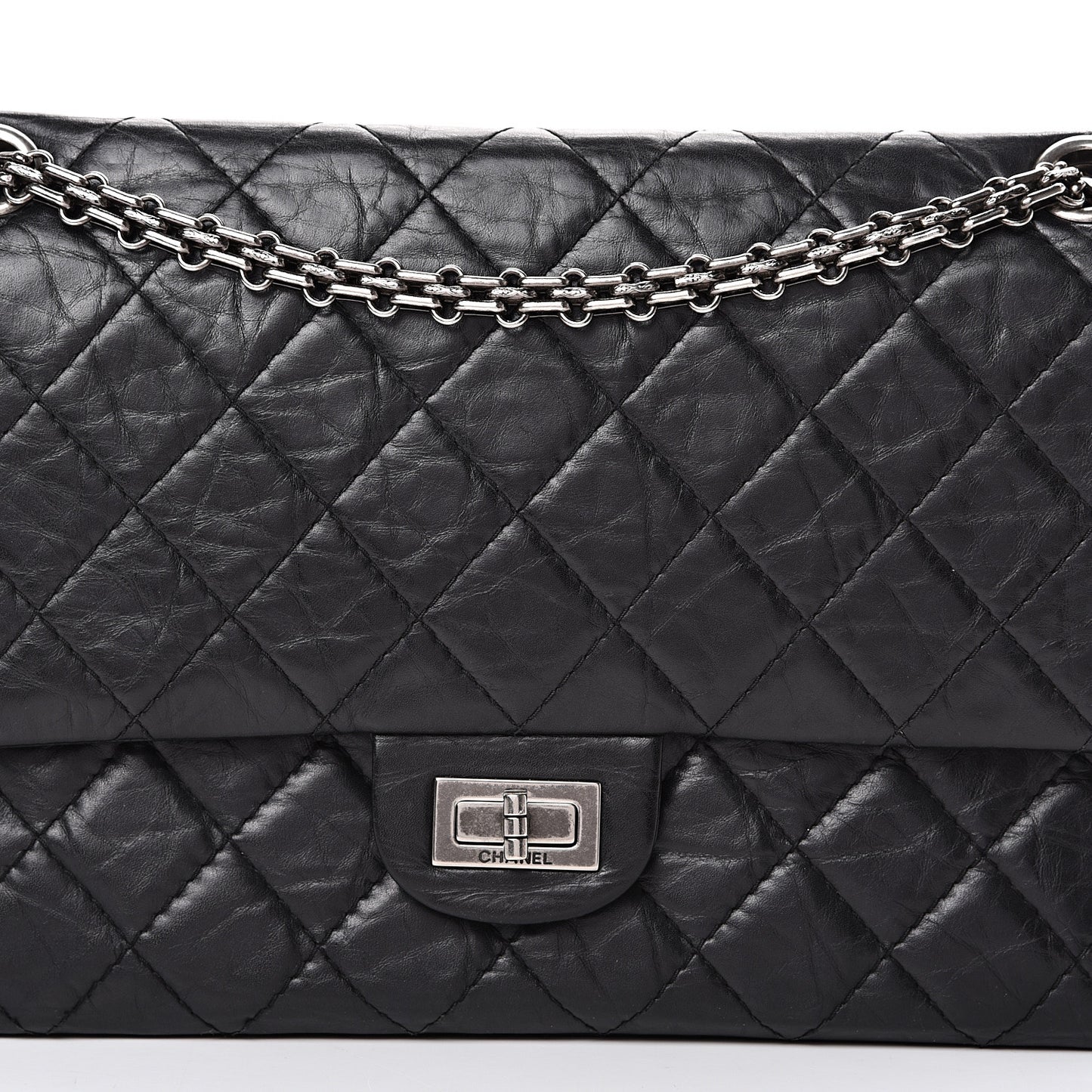 Aged Calfskin Quilted 2.55 Reissue 226 Flap Black