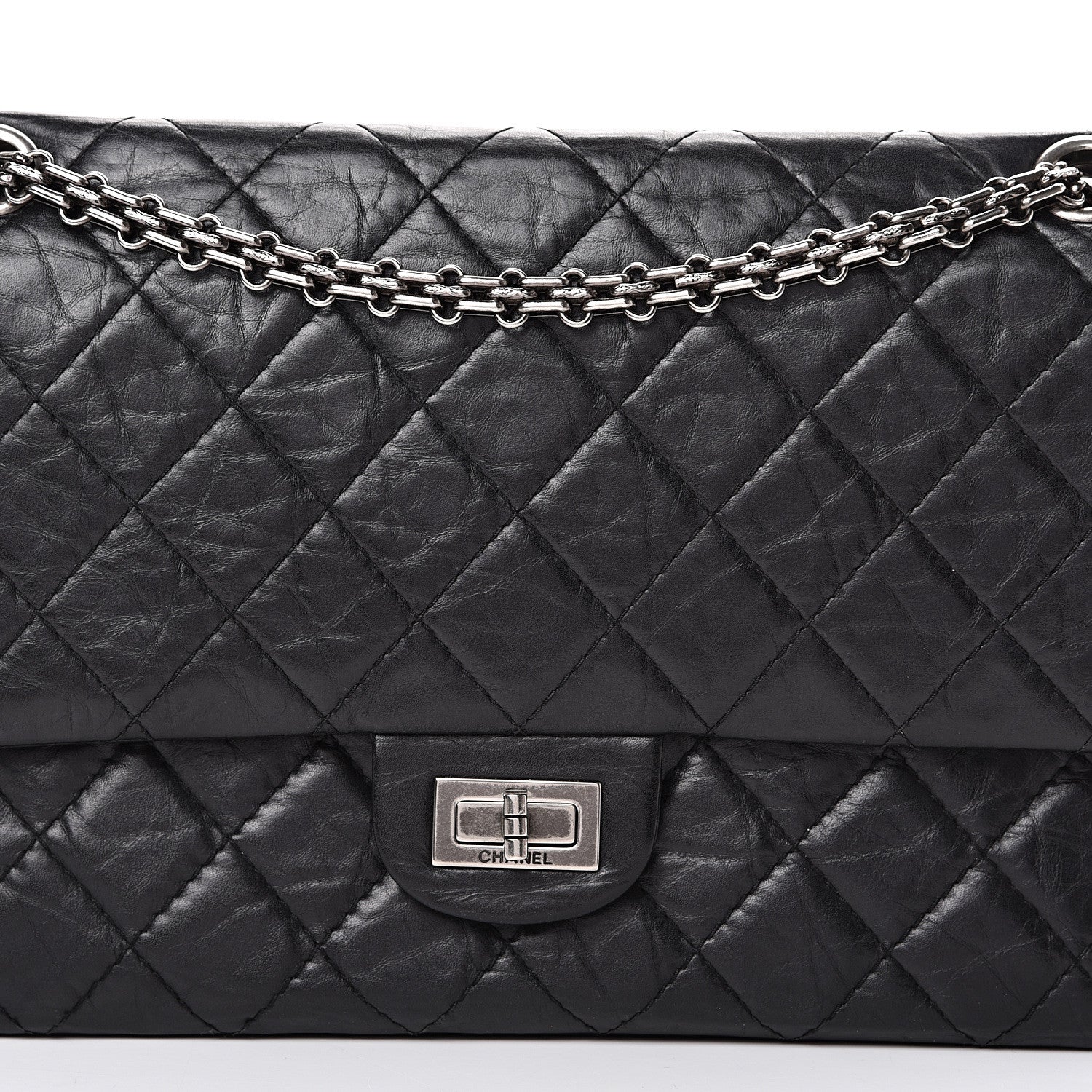 Chanel Aged Calfskin Quilted 2.55 Reissue 226 Flap Black 8 of 14