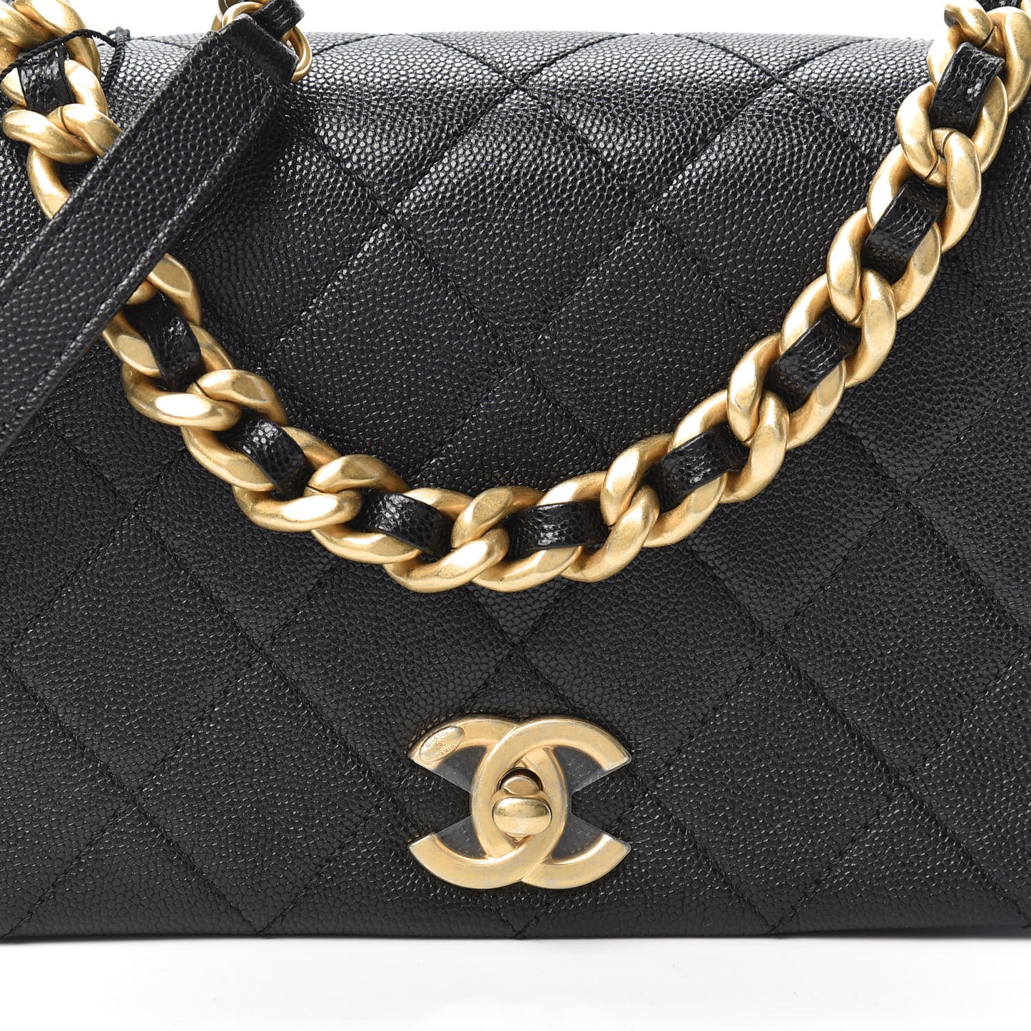 Caviar Quilted Small Fashion Therapy Flap Bag Black