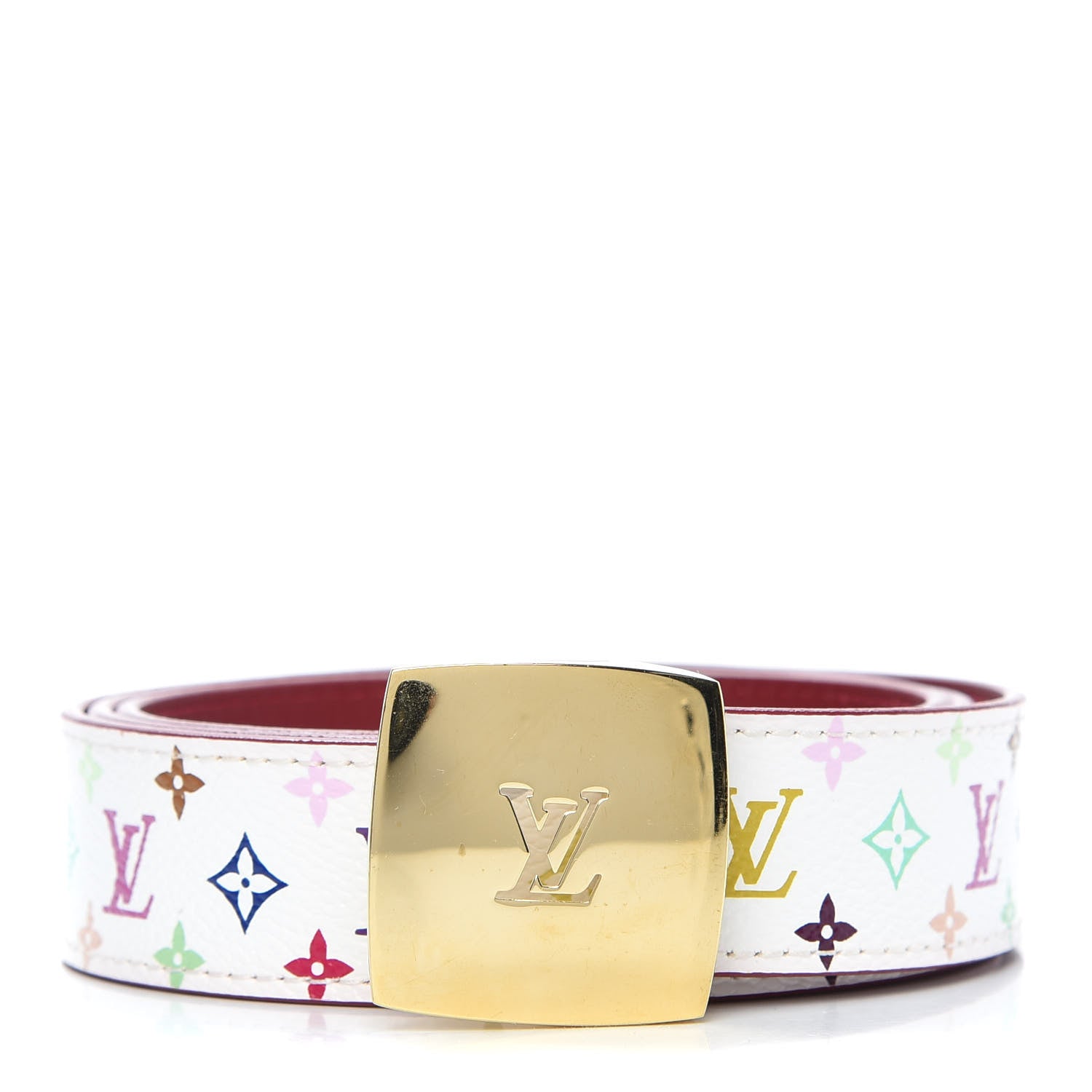 Louis Vuitton Monogram Multicolor LV Cut Reversible Belt 90 36 White Grenade 1 of 6