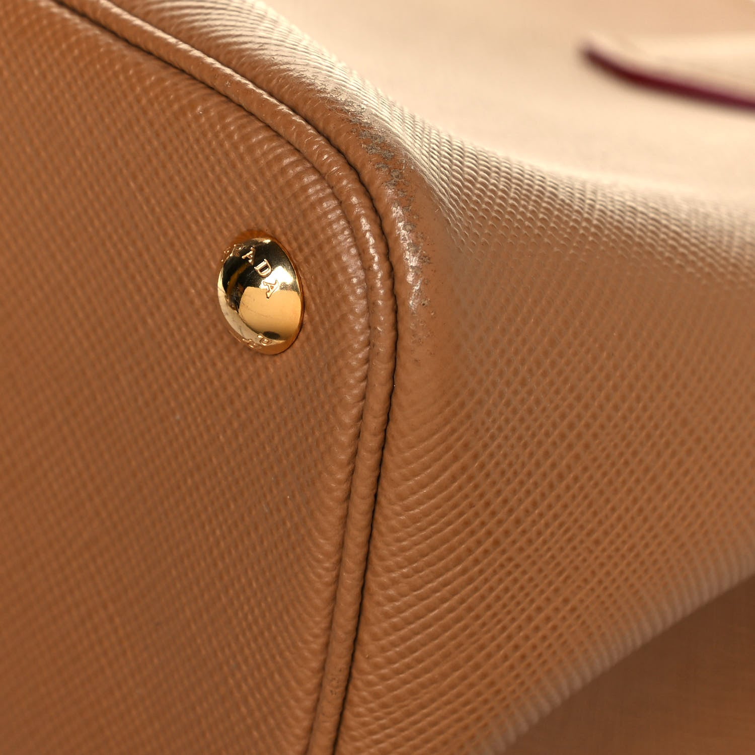 Prada Saffiano Cuir Small Double Bag Caramel Fuoco 11 of 13