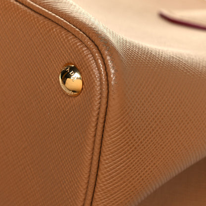 Prada Saffiano Cuir Small Double Bag Caramel Fuoco 11 of 13