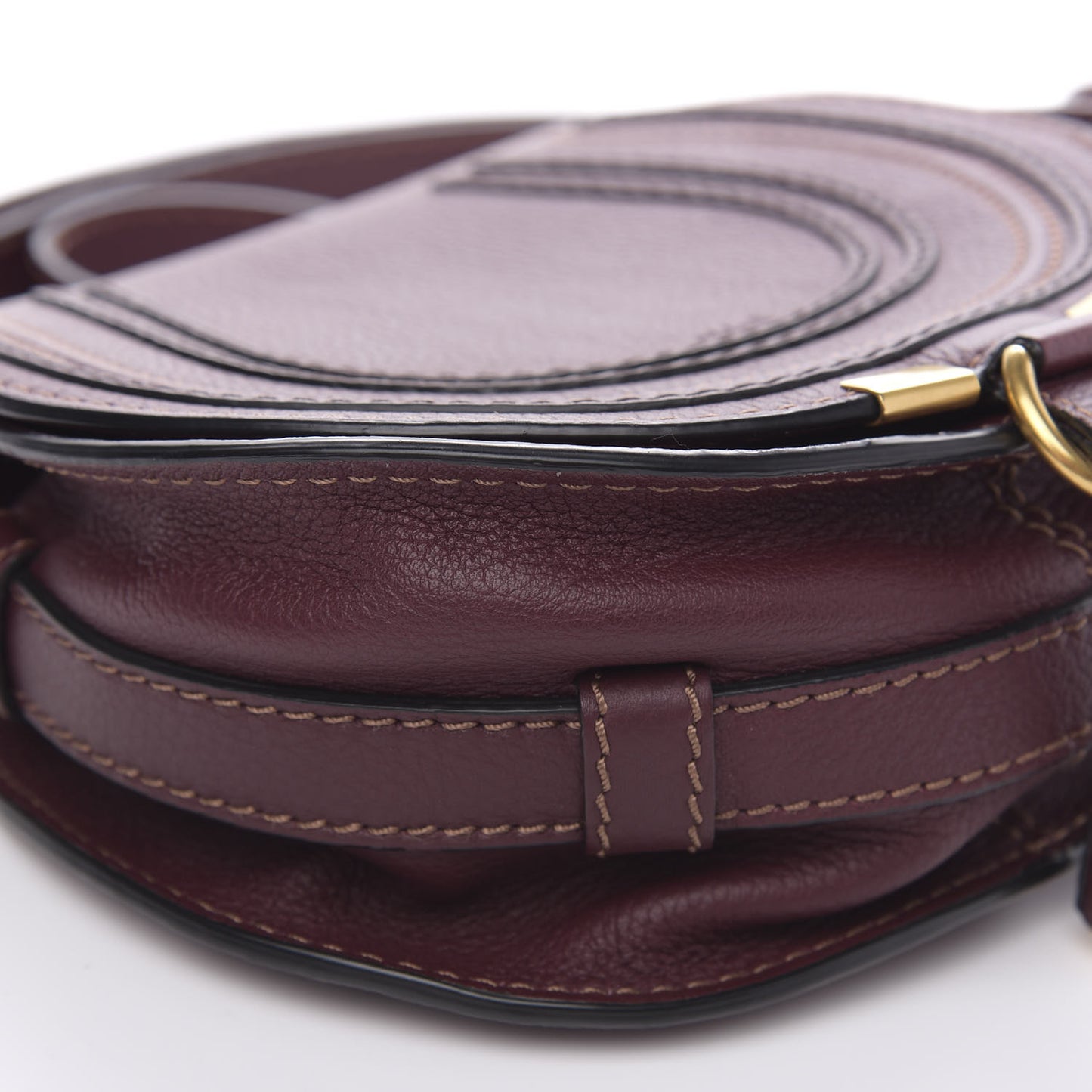 Calfskin Mini Marcie Round Crossbody Bag Dark Velvet