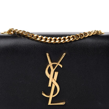 Saint Laurent Grain De Poudre Small Monogram Kate Satchel Black 14 of 14