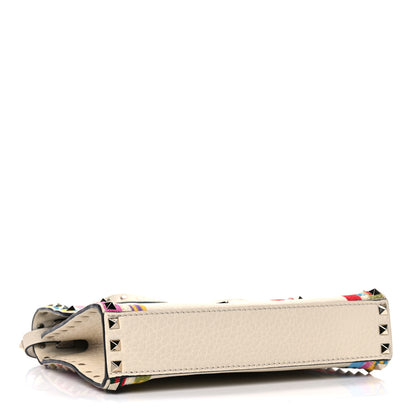 Valentino Garavani Pebbled Calfskin Embroidered Medium Rockstud Flip Lock Crossbody Bag Ivory 3 of 10