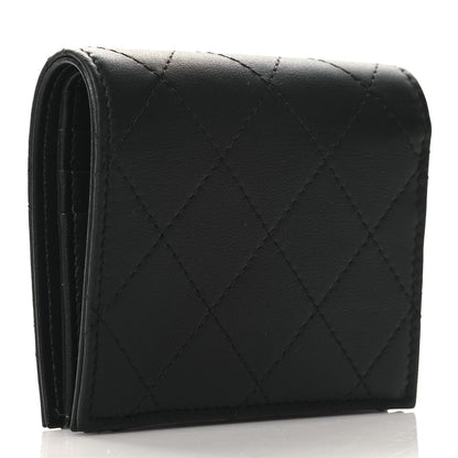 Chanel Calfskin Quilted Compact Bifold Wallet So Black 3 of 9