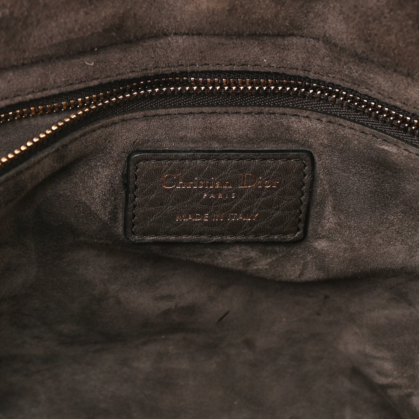 Grained Calfskin Cannage Large Lady Dior Brown