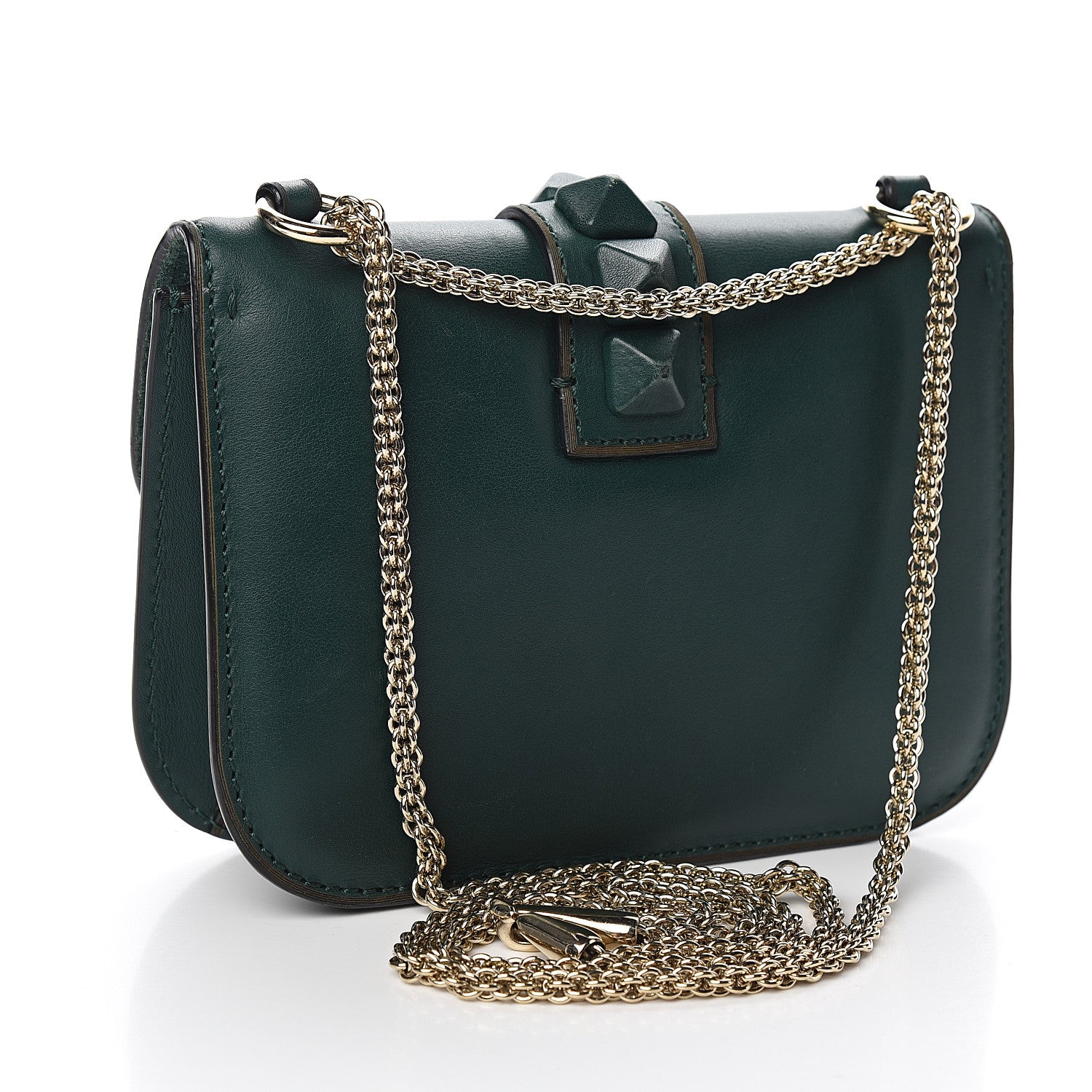Valentino Garavani Vitello Small Glam Lock Rockstud Flap Light Emerald 2 of 8