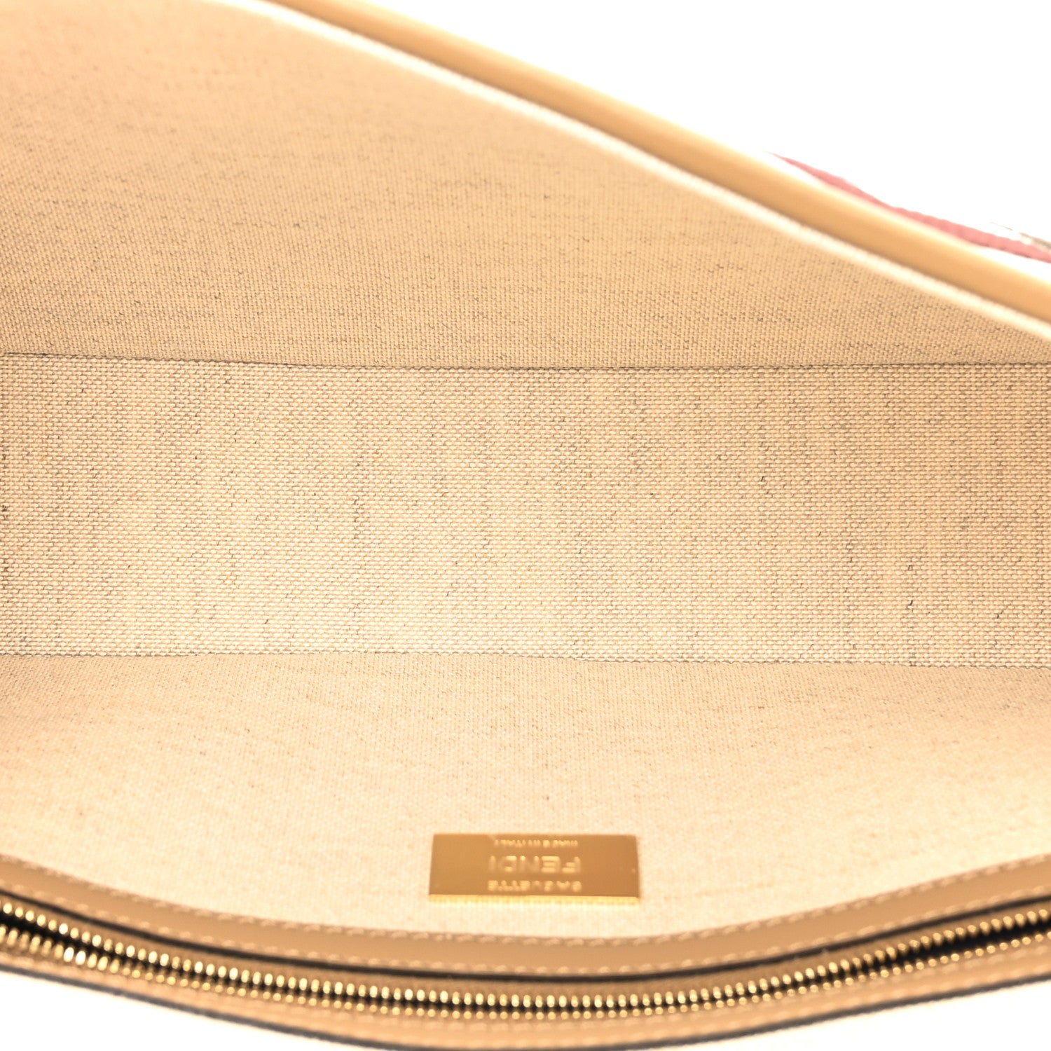 Fendi Canvas Vitello King FF Multicolor Embroidered Baguette Dusty Mauve Cappuccino Multicolor 5 of 10