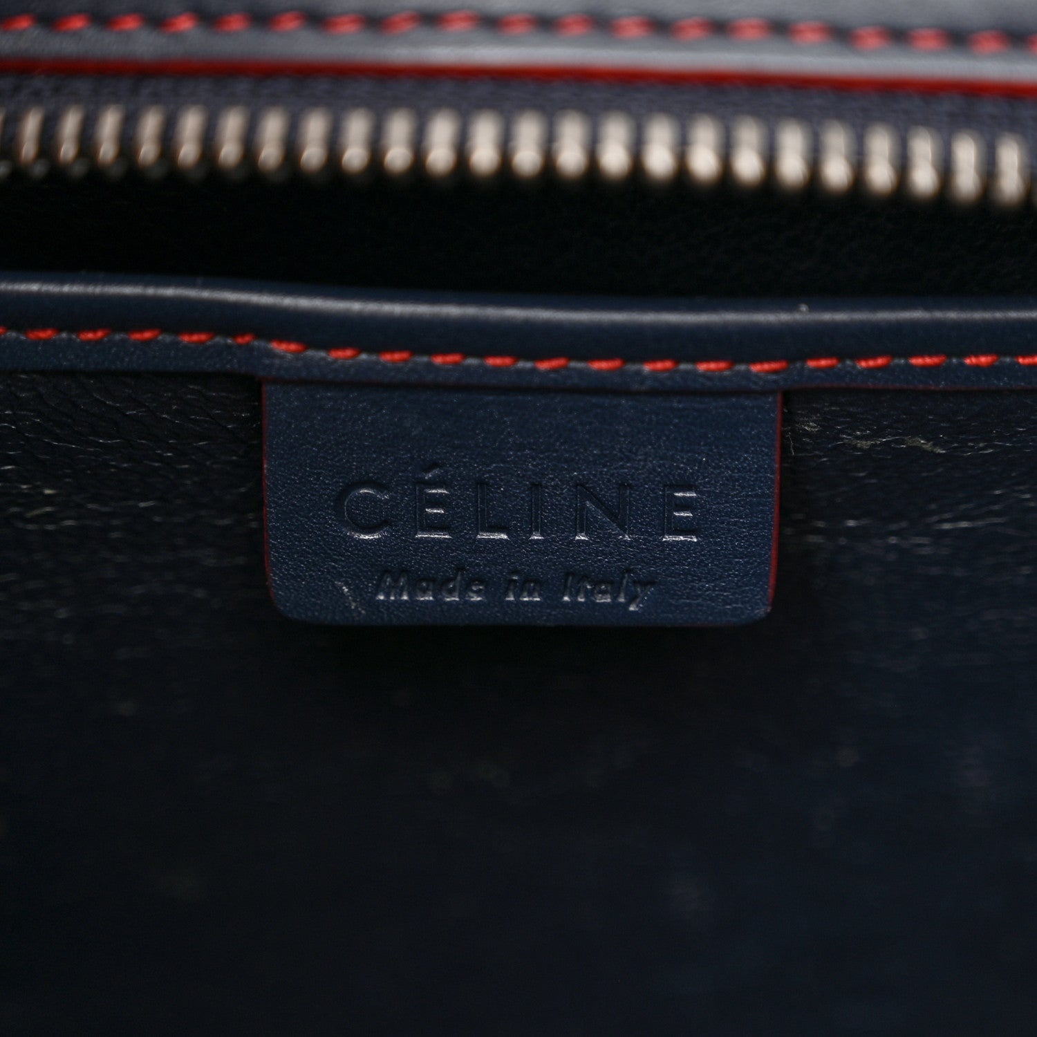 Celine Satin Calfskin Nano Debossed Luggage Navy Blue 6 of 11