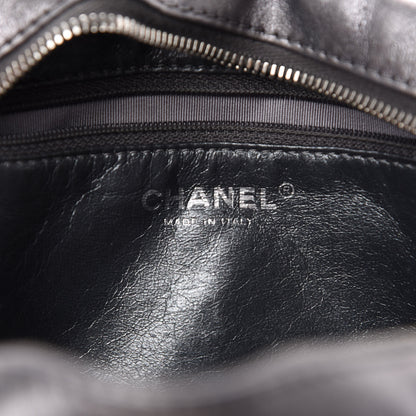Chanel Metallic Aged Calfskin Quilted Medium Reissue Camera Case Dark Silver 9 of 11