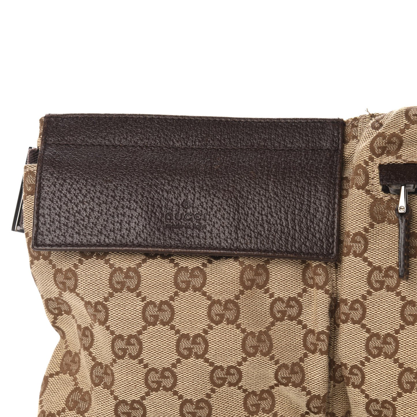 GG Monogram Double Pocket Belt Bag Dark Brown