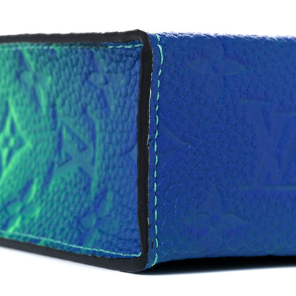 Louis Vuitton Taurillon Illusion Sac Plat XS Bleu Vert 8 of 9