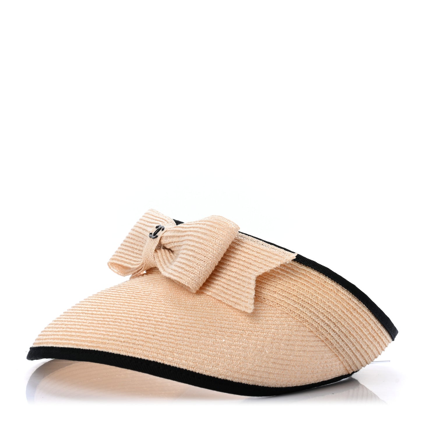Straw Grosgrain Visor L Beige Black