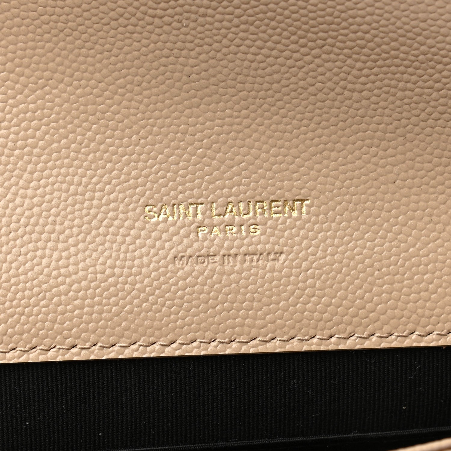 Saint Laurent Grain De Poudre Matelasse Chevron Monogram Envelope Clutch Dark Beige 7 of 10