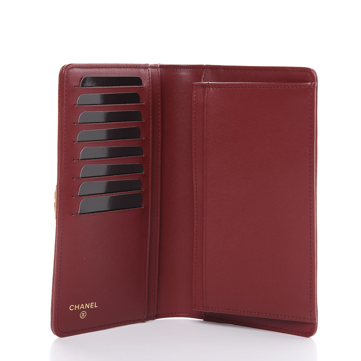 Caviar Quilted Boy Yen Wallet Burgundy