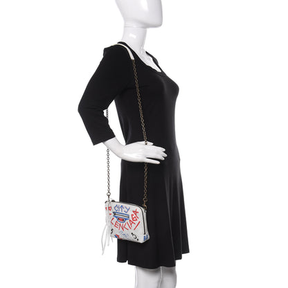 Balenciaga Agneau Graffiti All Over Classic Hardware Reporter XS White Bleu Rouge 2 of 9