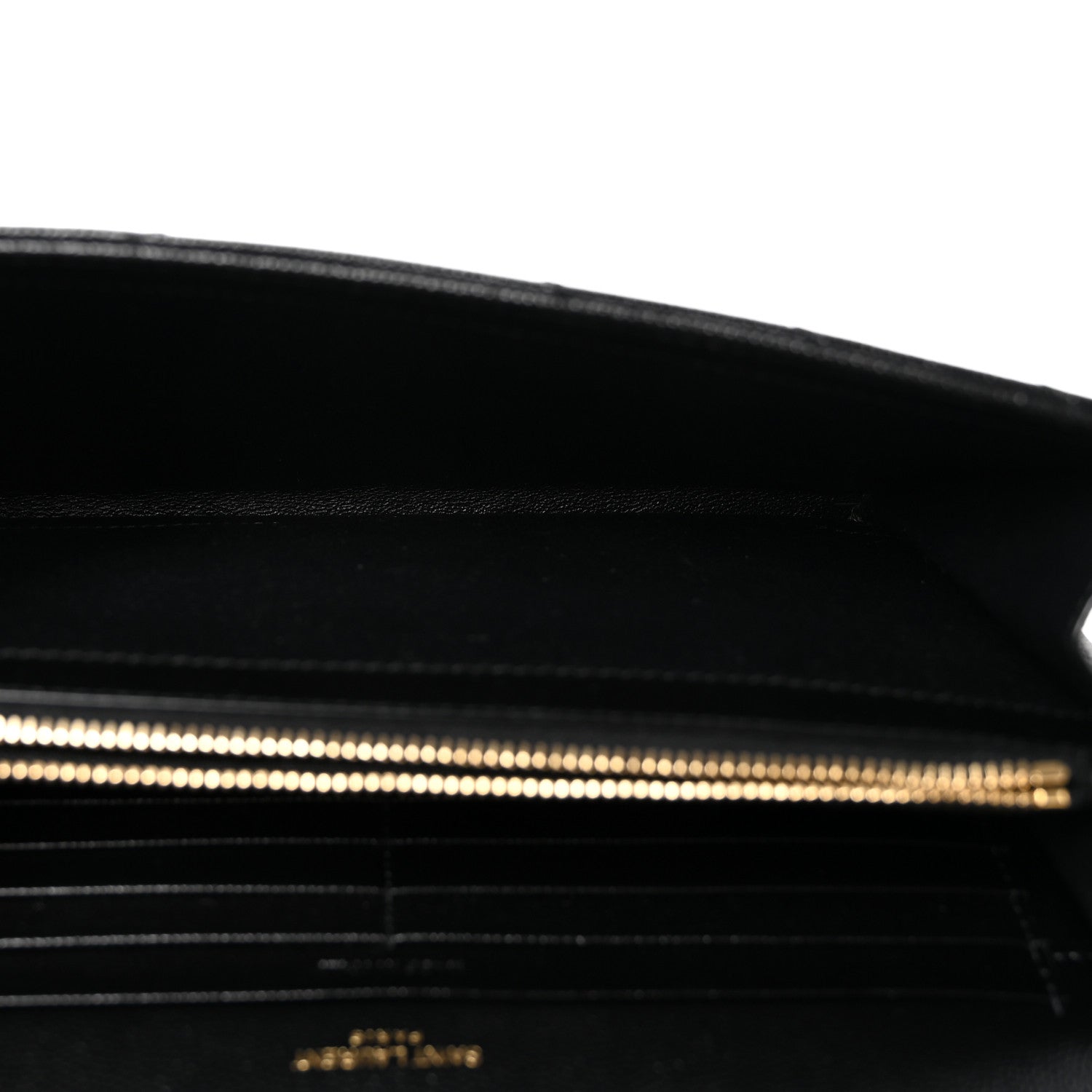 Saint Laurent Grain De Poudre Matelasse Chevron Monogram Chain Wallet Black 5 of 9