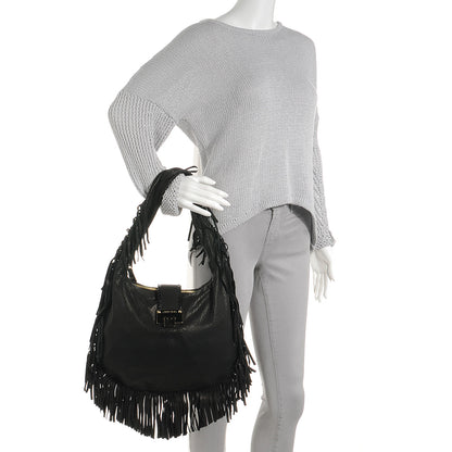 Jimmy Choo Elaphe Snakeskin Roxie Hobo Black 2 of 7