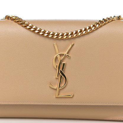 Saint Laurent Grain De Poudre Small Monogram Kate Satchel Nude Powder 11 of 11
