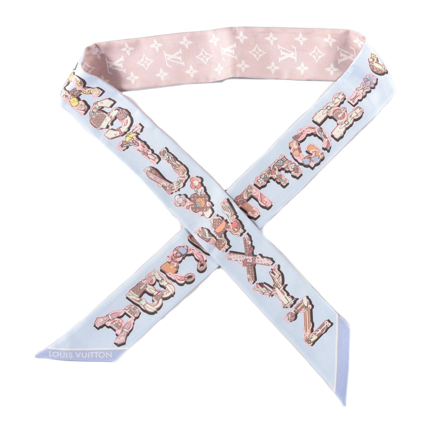 Louis Vuitton Silk Monogram LV And Me BB Bandeau Light Blue 1 of 3