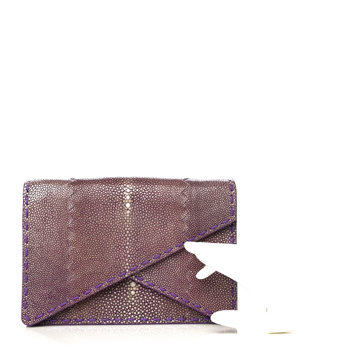 Stingray Piano Crisscross Clutch Purple