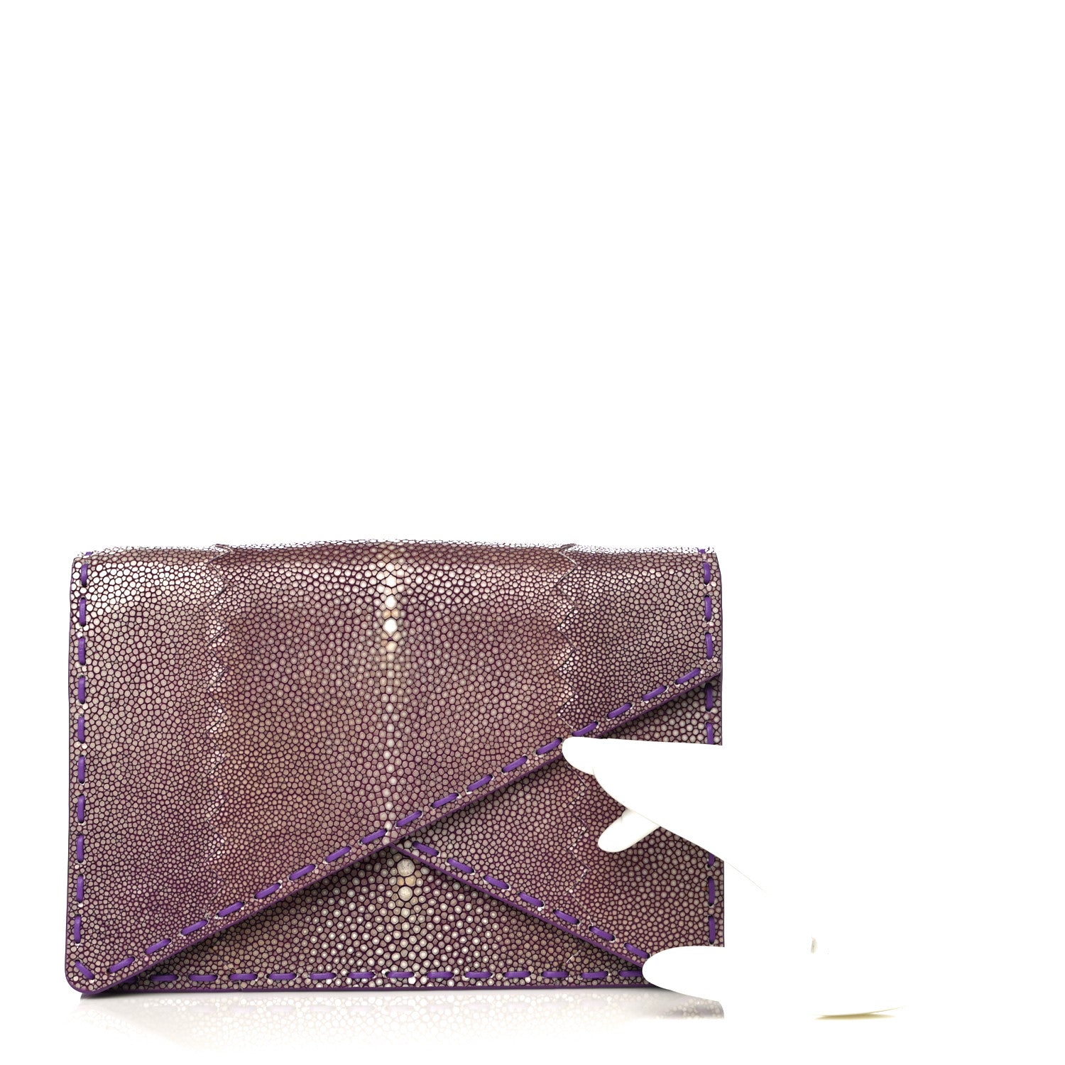 Bottega Veneta Stingray Piano Crisscross Clutch Purple 2 of 15