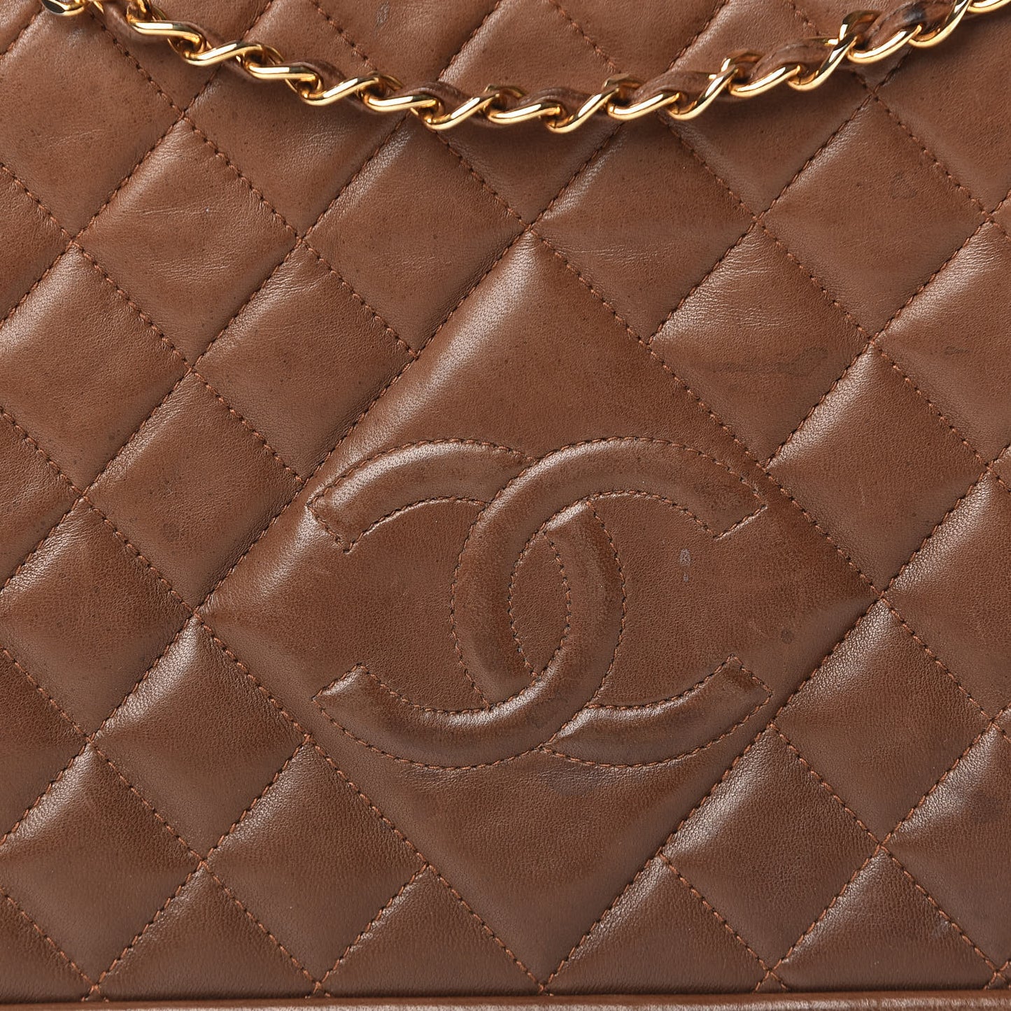 Lambskin Quilted Timeless CC Small Single Flap Brown