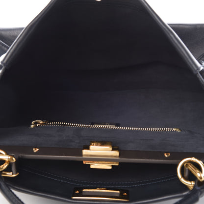 Fendi Vitello Dolce Marmol Large Peekaboo Iconic Satchel Blue Notte 5 of 8