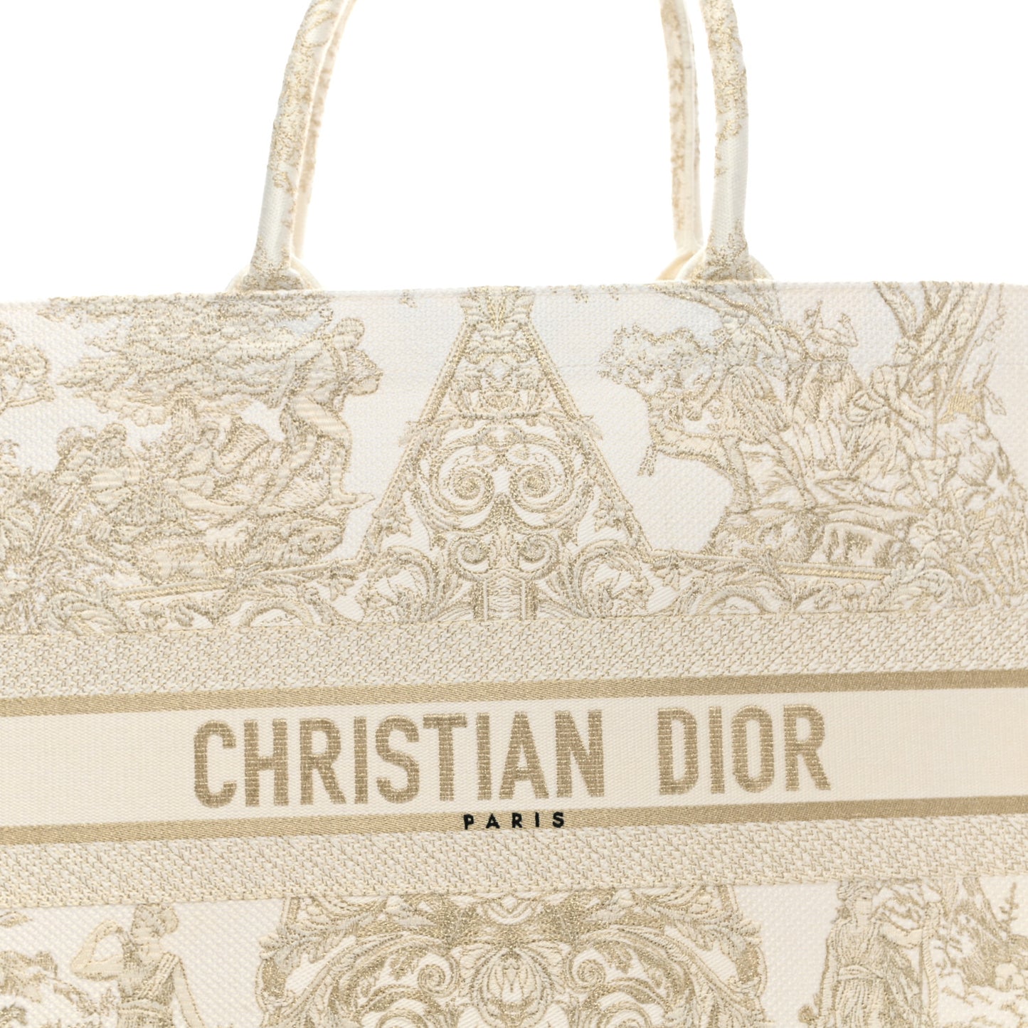 Canvas Around The World Stella Embroidered Large Book Tote Gold