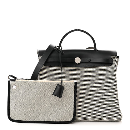 Hermes Vache Hunter Criss Viking Herbag Zip Retourne 31 PM Ecru Black 1 of 13