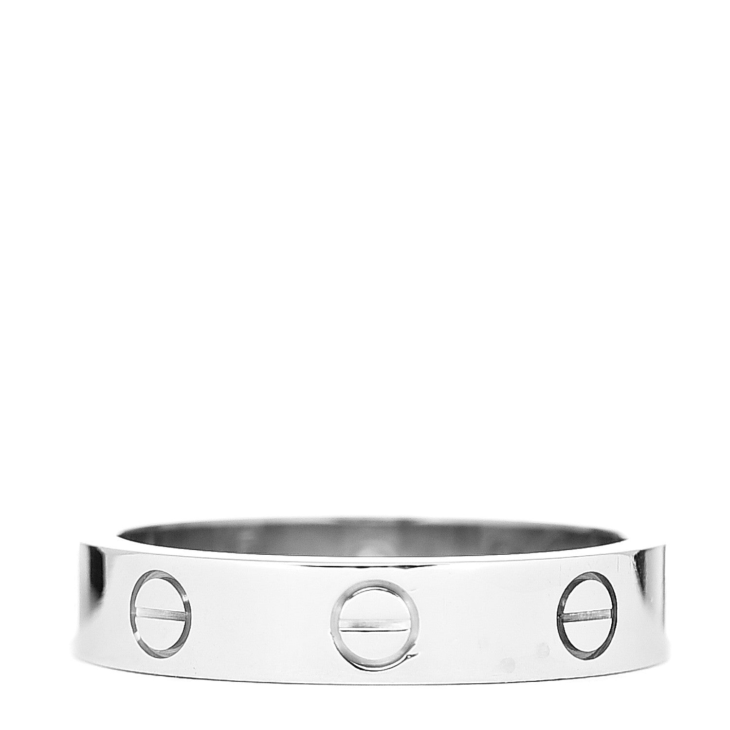 Cartier 18K White Gold Diamond 4mm LOVE Wedding Band Ring 53 6.25 2 of 4