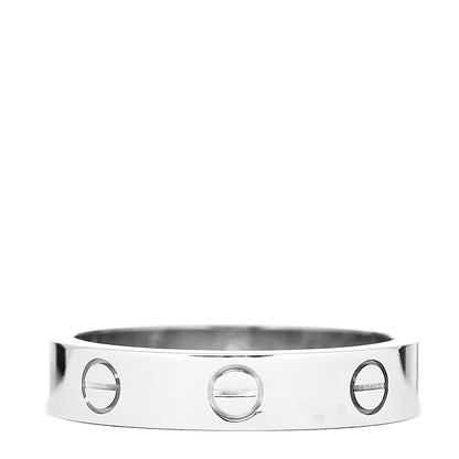Cartier 18K White Gold Diamond 4mm LOVE Wedding Band Ring 53 6.25 2 of 4