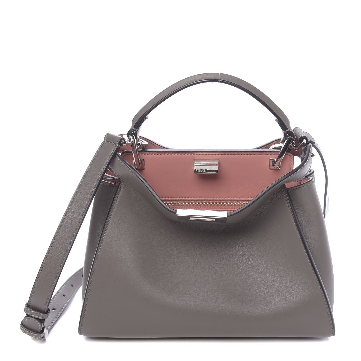 Fendi Vitello Tahiti Burro Medium Peekaboo Iconic Essentially Satchel Foresta Macaron 1 of 11
