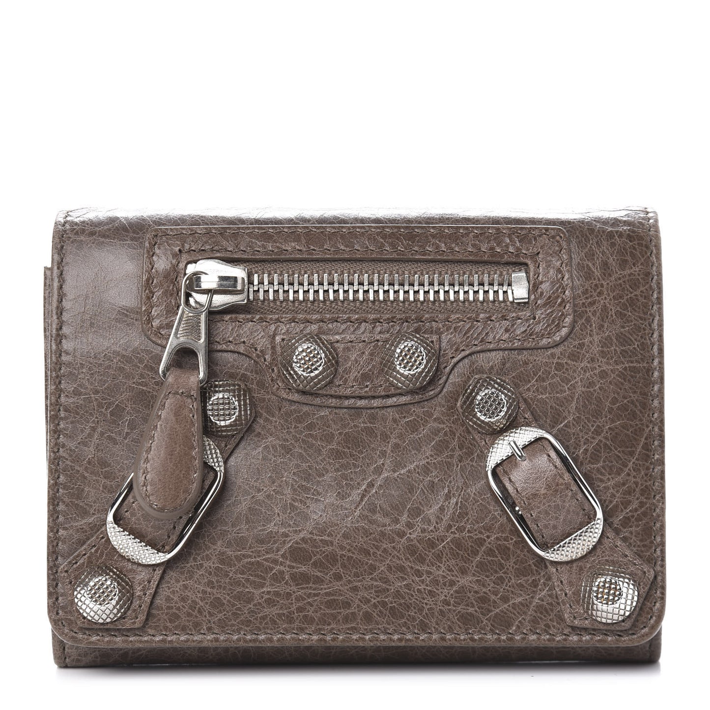 Agneau Giant 21 Silver Hardware Card Case Noix