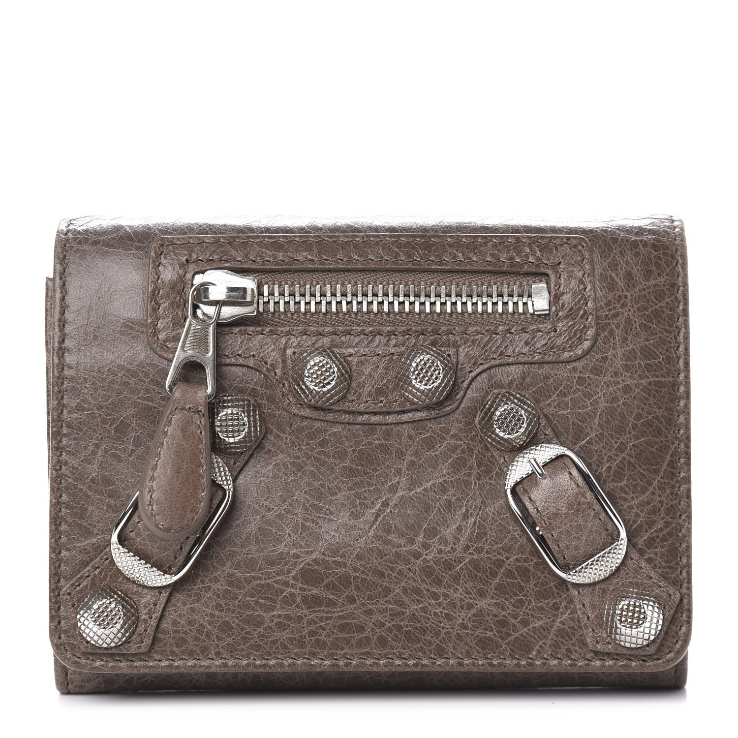 Balenciaga Agneau Giant 21 Silver Hardware Card Case Noix 1 of 8
