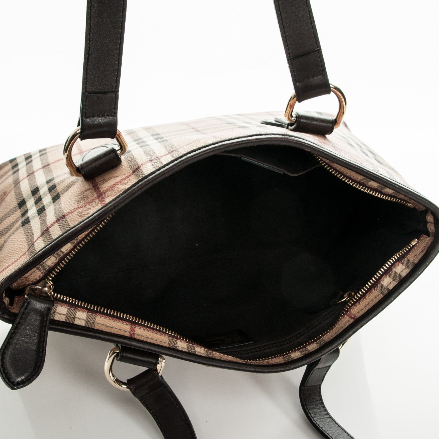 Burberry Haymarket Check Medium Regent Tote Chocolate 5 of 7