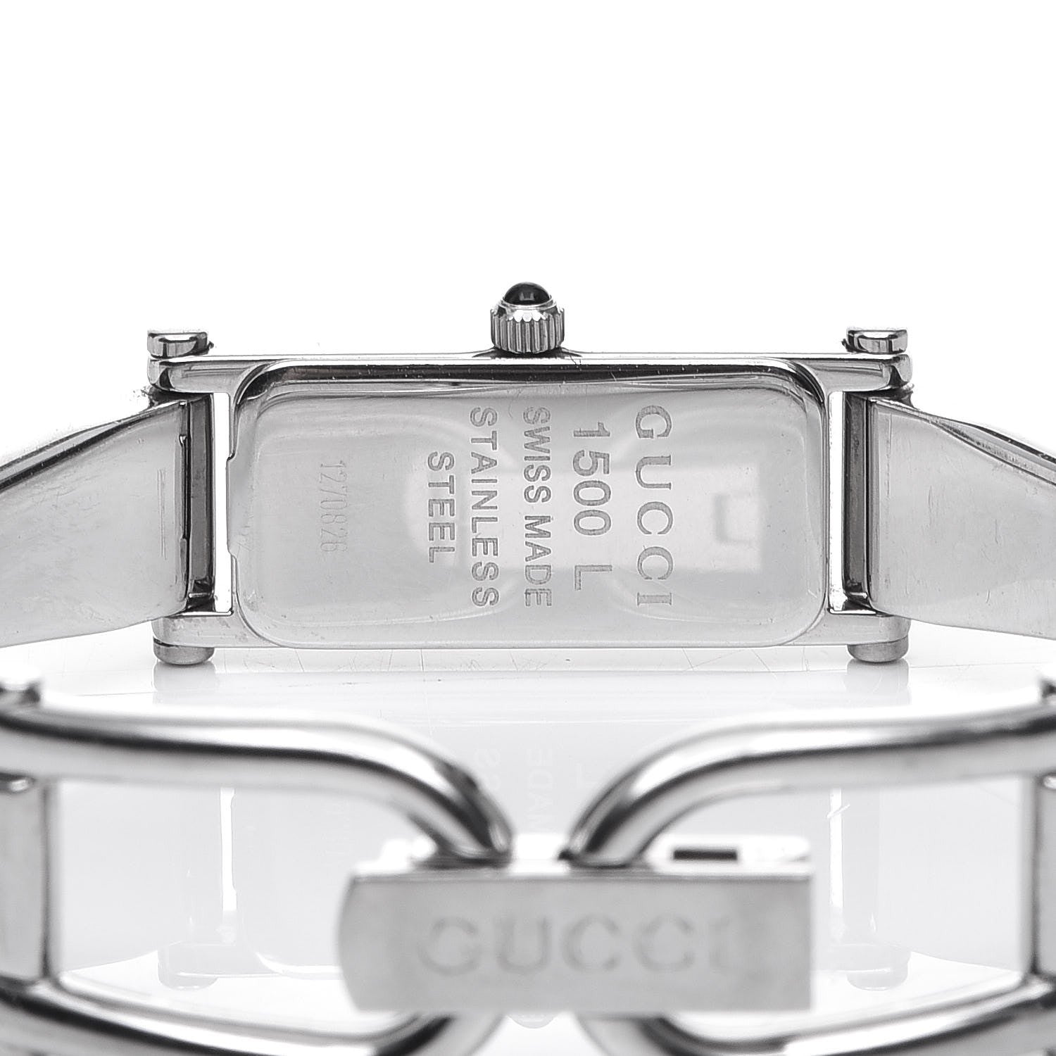 Gucci Stainless Steel 12mm 1500L Horsebit Quartz Watch Grey 5 of 6