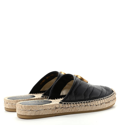 Gucci Nappa Matelasse GG Marmont Espadrille Slippers 35.5 Black 4 of 11