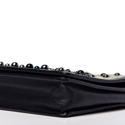 Bottega Veneta Nappa Pearl Embellished Chain Wallet Black 8 of 8