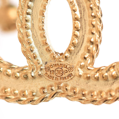 Chanel CC Drop Earrings Matte Gold 4 of 4