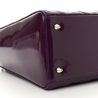 Christian Dior Patent Cannage Medium Lady Dior Purple 9 of 16