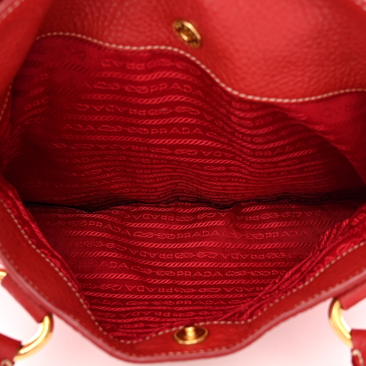 Prada Vitello Daino Tote Rosso 7 of 24